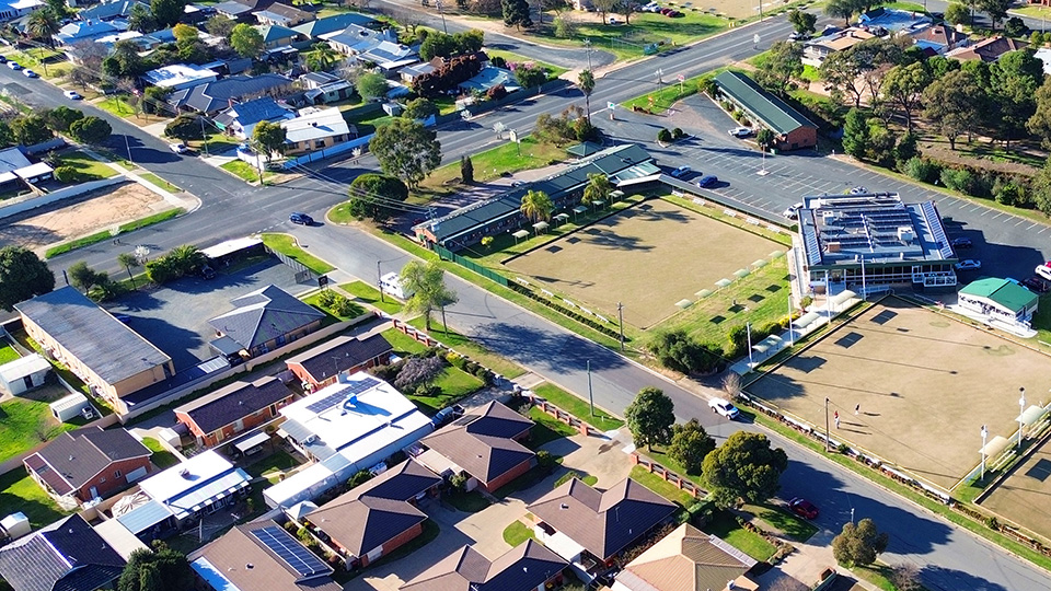 Opposite the Bowls Club